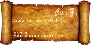 Csócsics Zoltán névjegykártya